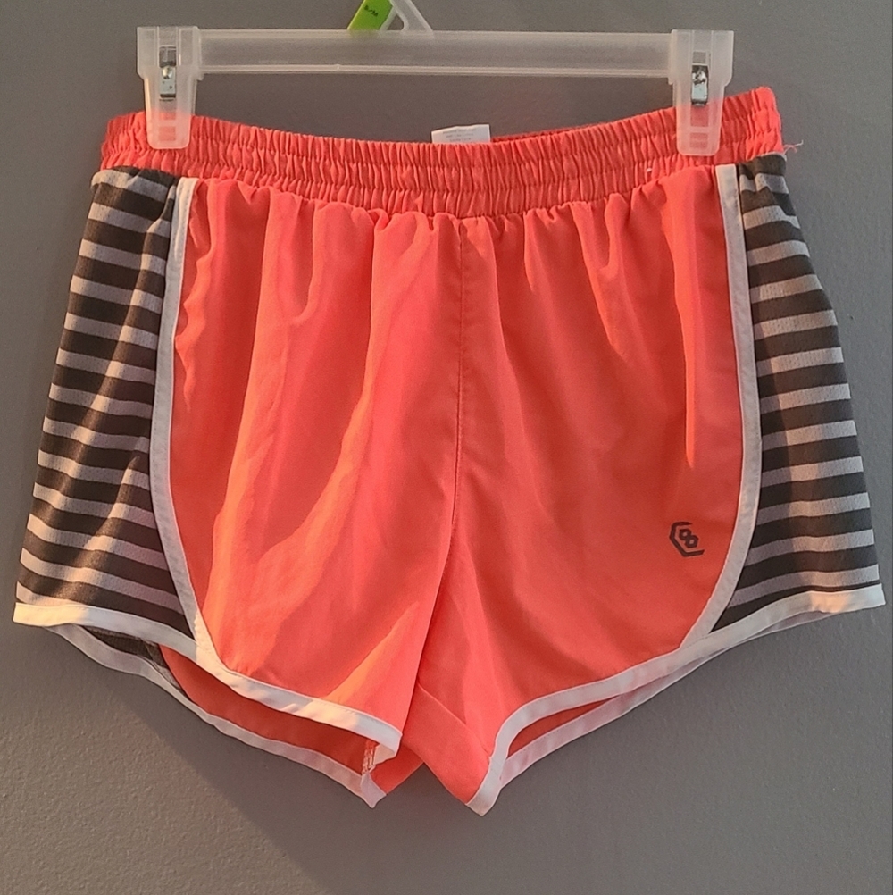Series 8 fitness shorts Size Large bright Orange Side Stripes CUTE SUMMER SHORTS